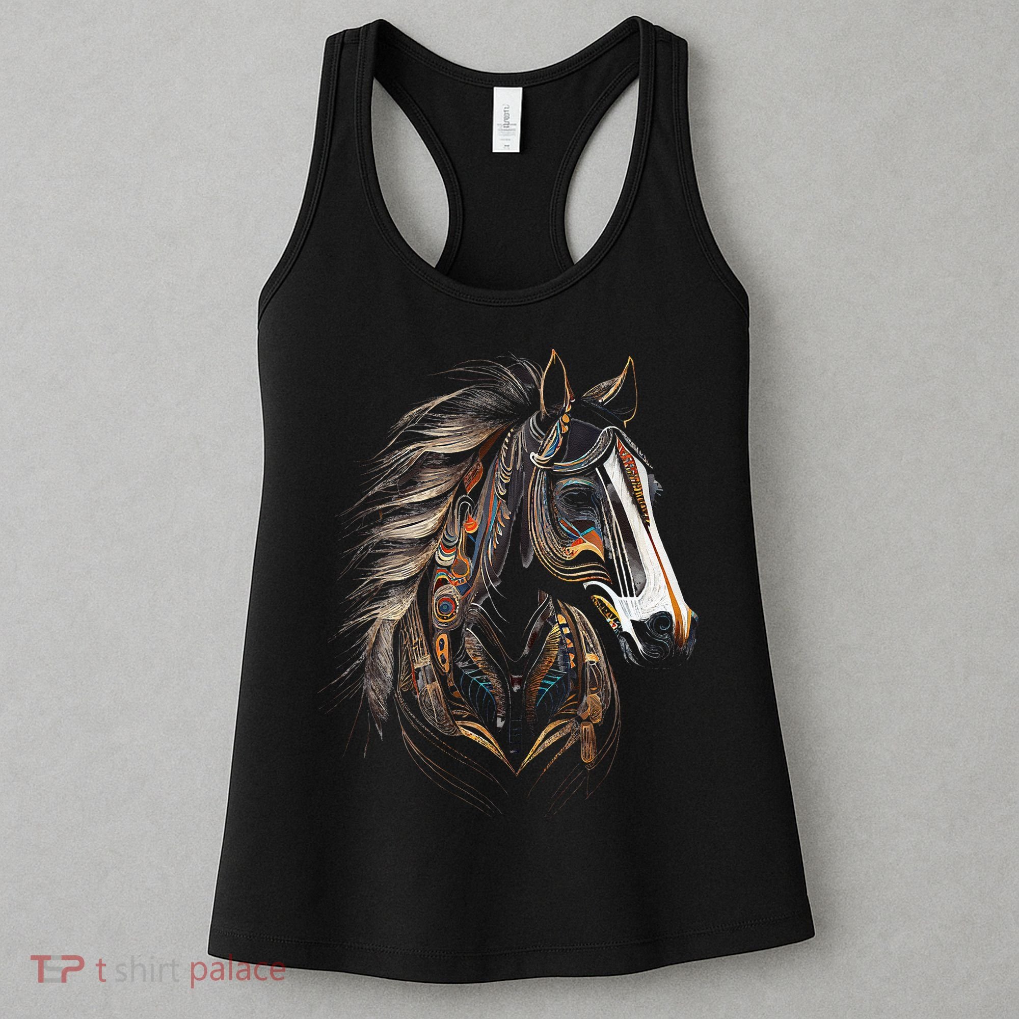 Horse Tribal Abstract Art Native American Graphic Women's Tank Top