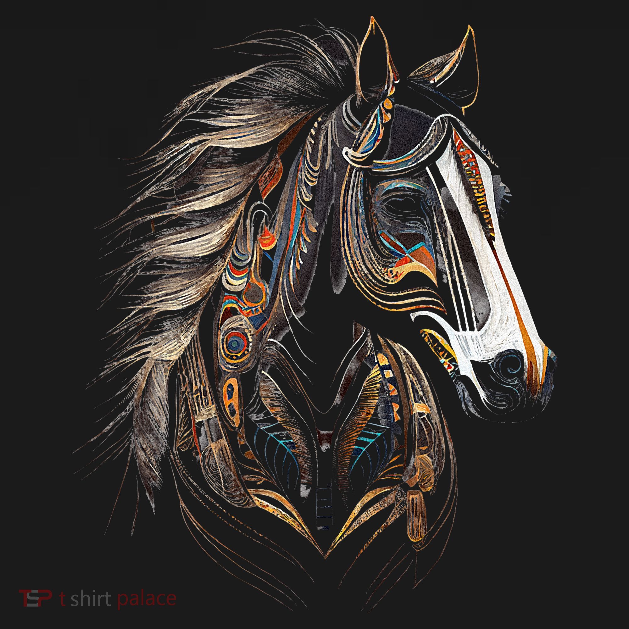 Horse Tribal Abstract Art Native American Graphic Baby Bodysuit