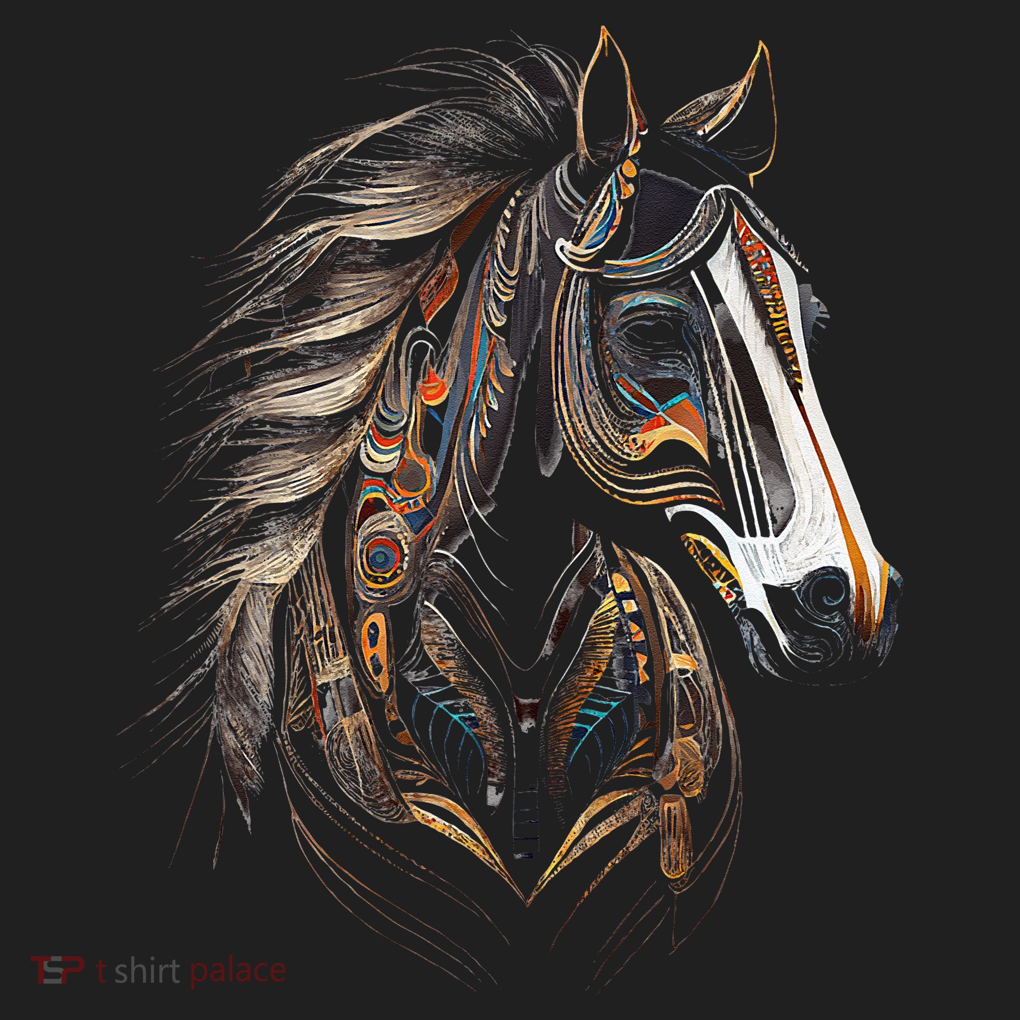 Horse Tribal Abstract Art Native American Graphic Hat