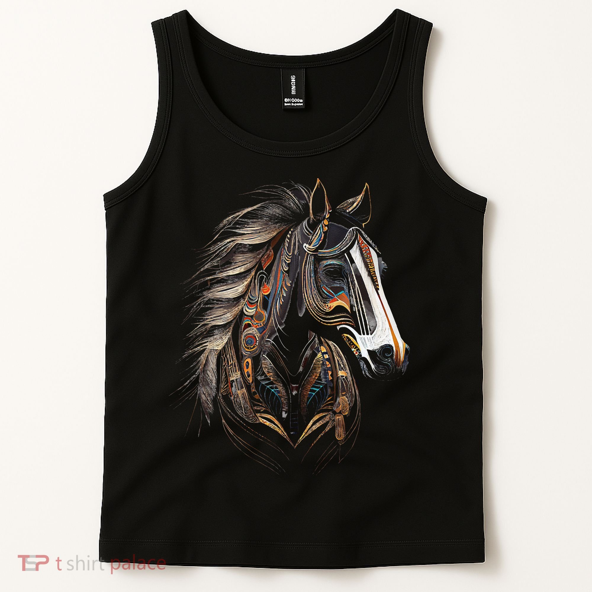 Horse Tribal Abstract Art Native American Graphic Tank Top