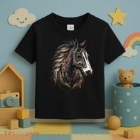 Horse Tribal Abstract Art Native American Graphic Toddler T-Shirt thumb 3