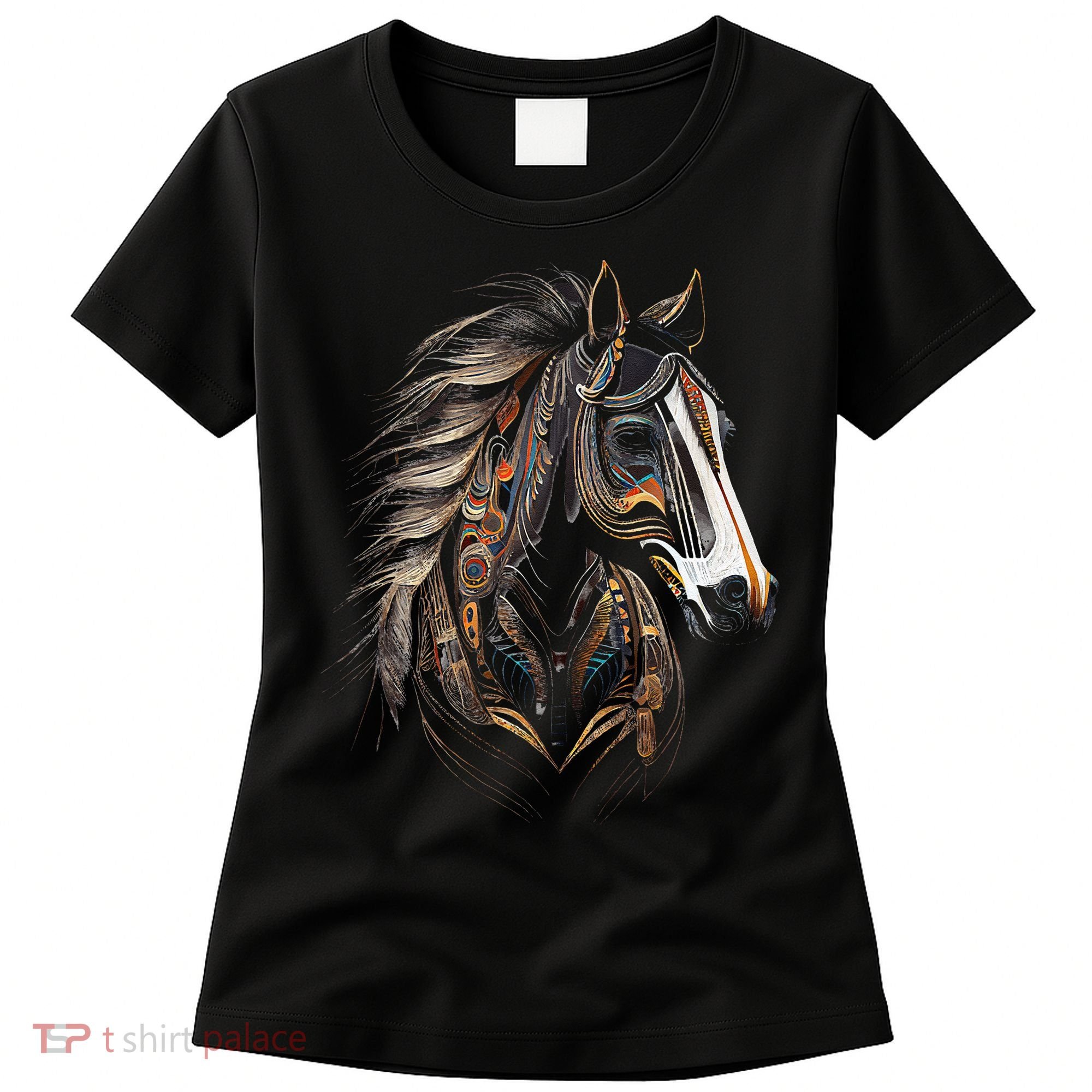 Horse Tribal Abstract Art Native American Graphic Women's T-Shirt