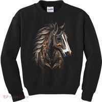 Horse Tribal Abstract Art Native American Graphic Kids Sweatshirt thumb 0