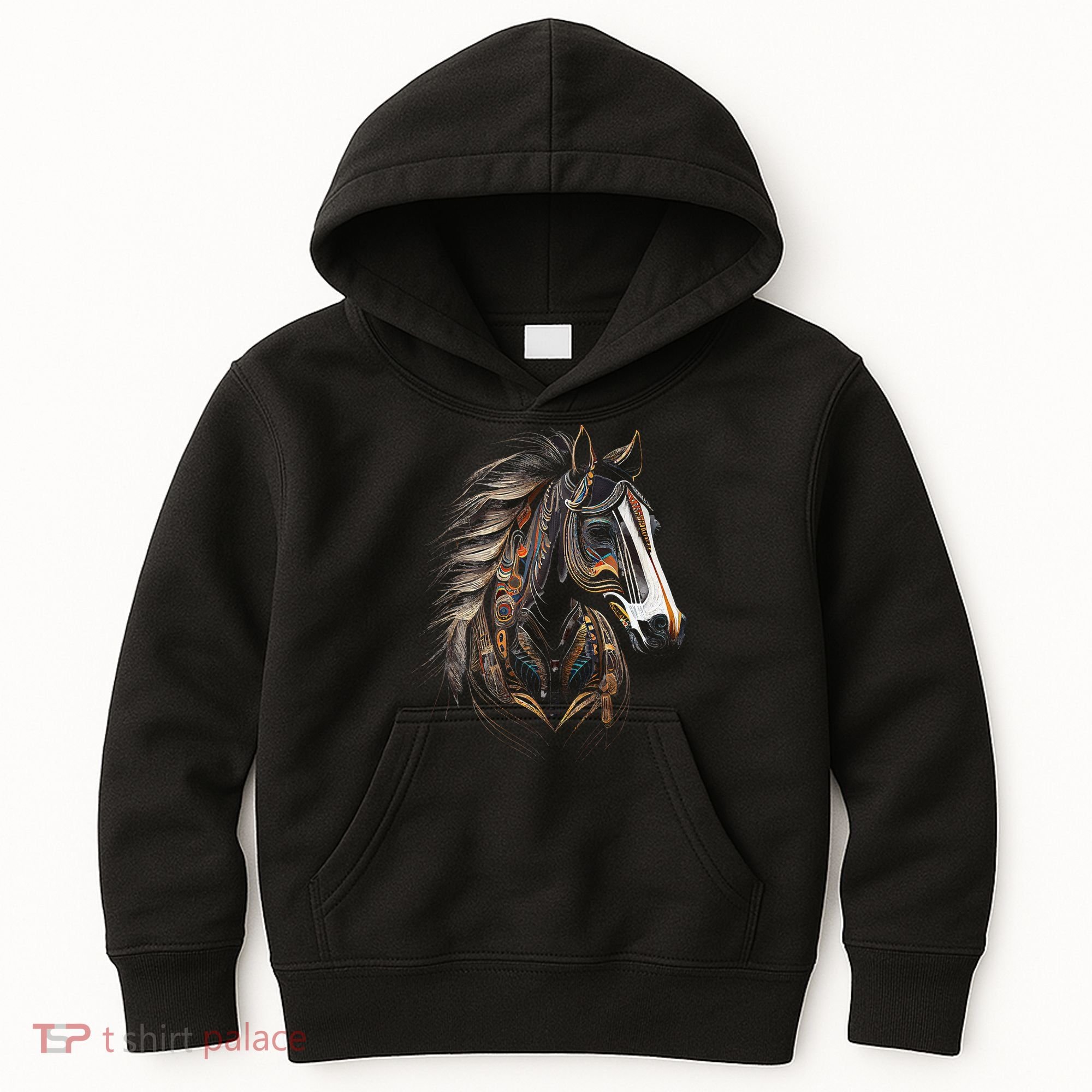 Horse Tribal Abstract Art Native American Graphic Kids Hoodie