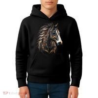 Horse Tribal Abstract Art Native American Graphic Kids Hoodie thumb 4