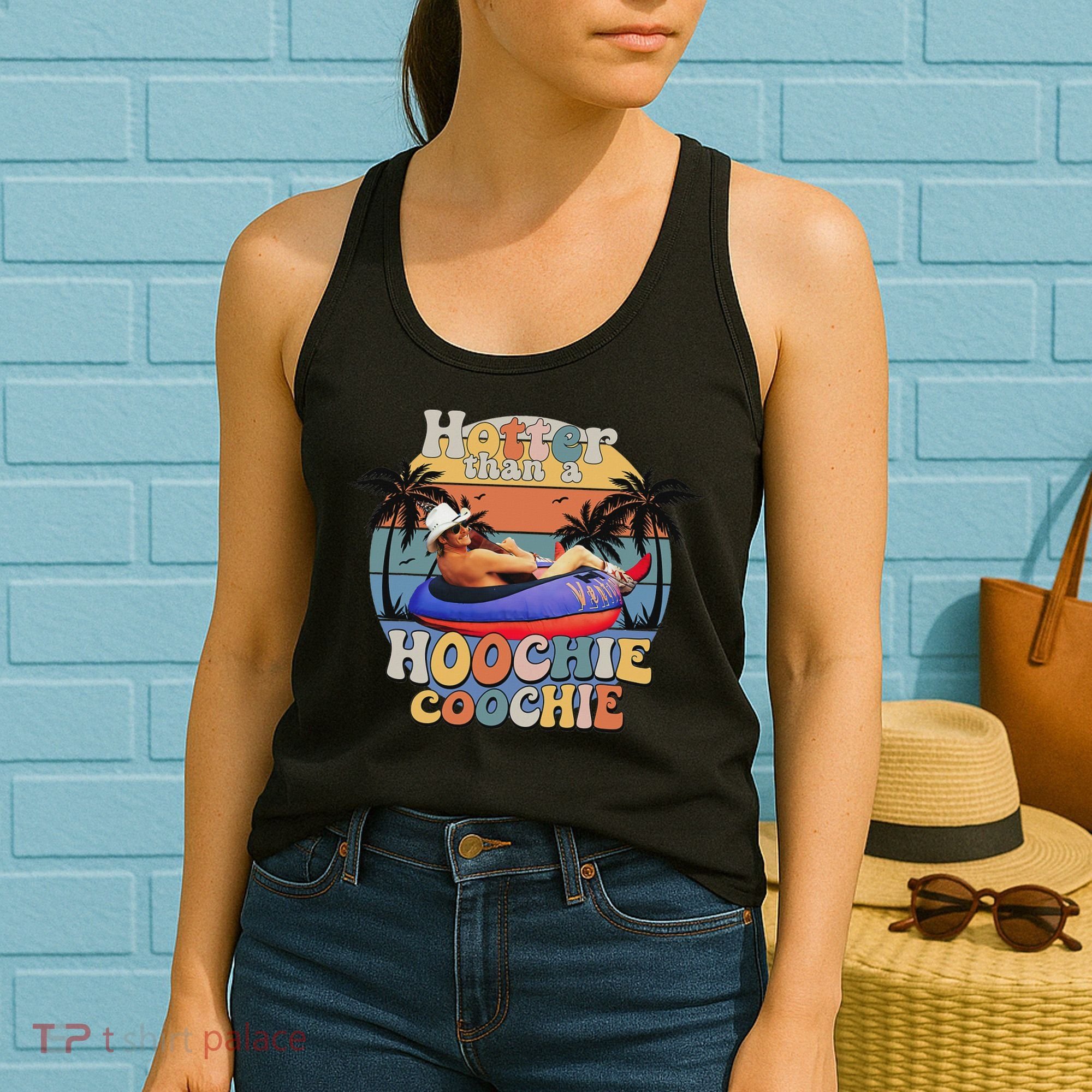 Hotter Than A Hoochie Coochie Funny Retro Country Music Women's Tank Top