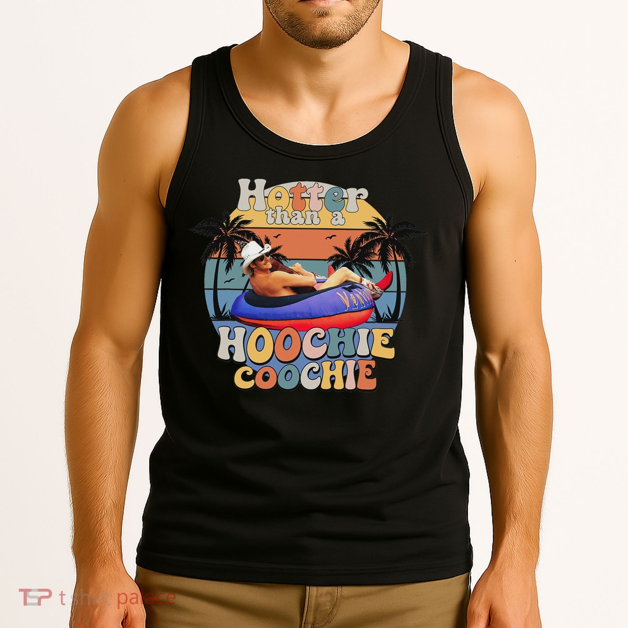 Hotter Than A Hoochie Coochie Funny Retro Country Music Tank Top