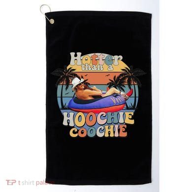 Hotter Than A Hoochie Coochie Funny Retro Country Music Golf Towel