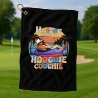 Hotter Than A Hoochie Coochie Funny Retro Country Music Golf Towel thumb 1
