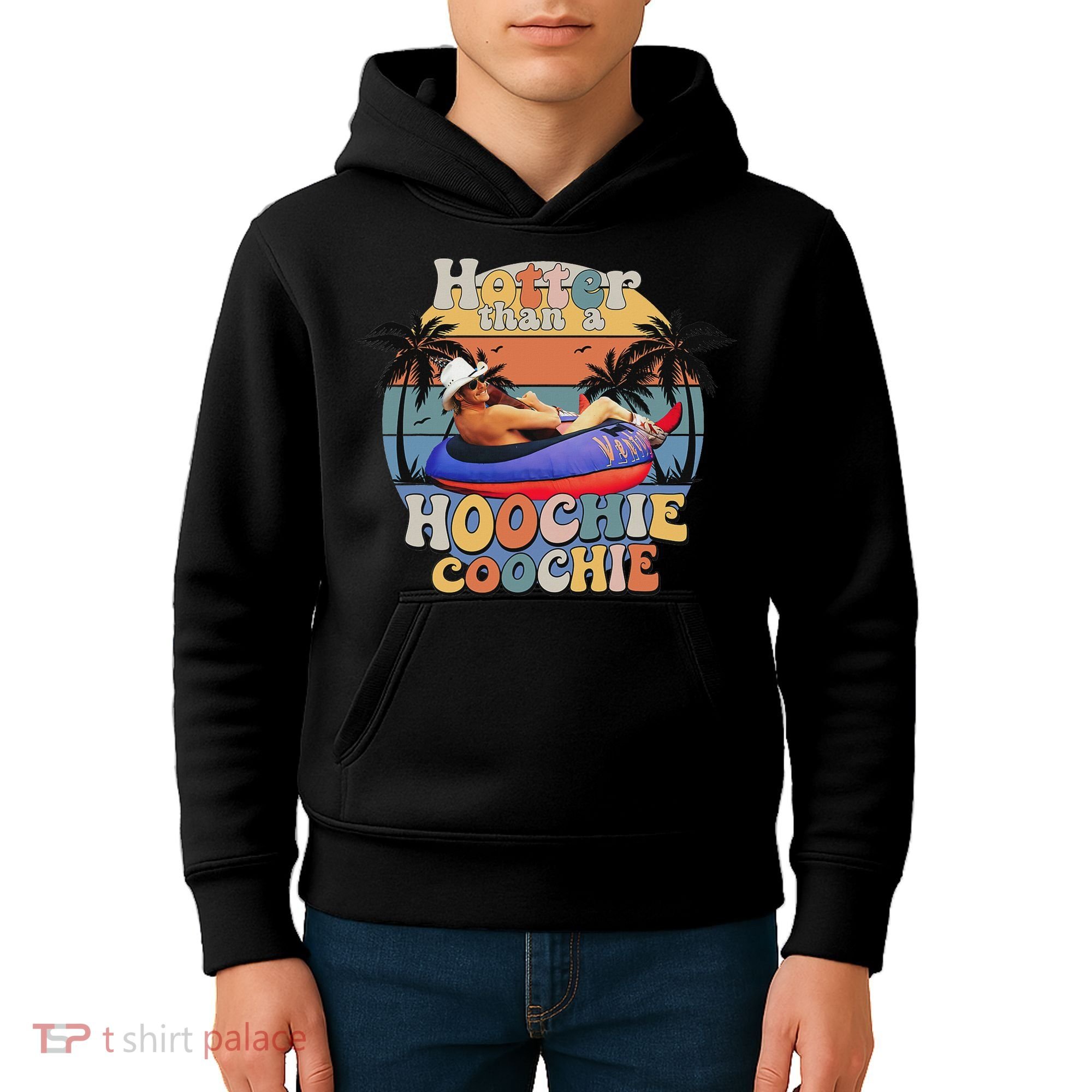 Hotter Than A Hoochie Coochie Funny Retro Country Music Kids Hoodie