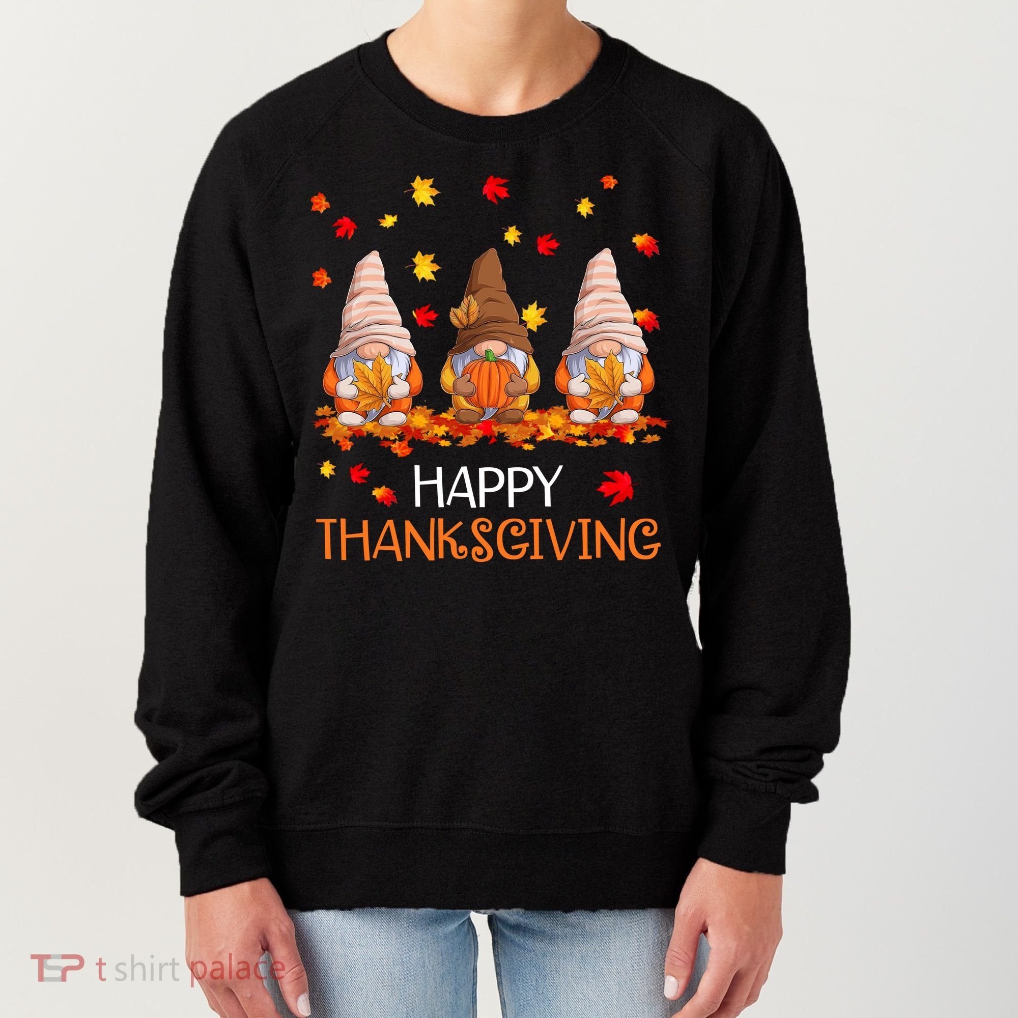 Happy Thanksgiving Autumn Fall Gnomes Women's Sweatshirt