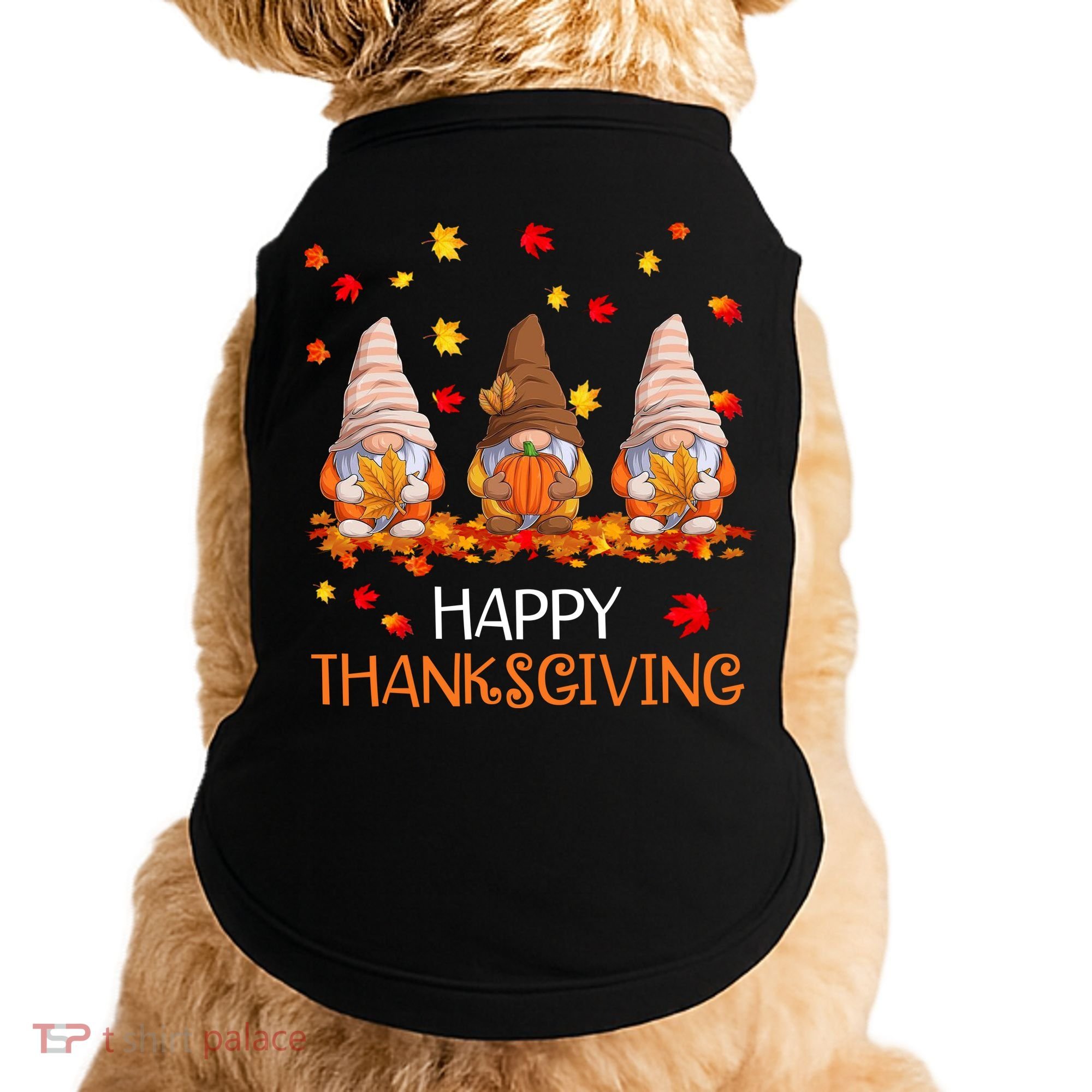 Happy Thanksgiving Autumn Fall Gnomes Doggie Tank