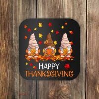 Happy Thanksgiving Autumn Fall Gnomes Coaster thumb 0