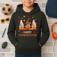 Happy Thanksgiving Autumn Fall Gnomes Kids Hoodie thumb 2