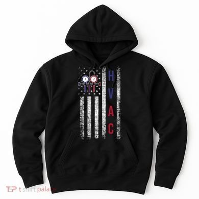 Hvac Technician American Flag Usa Vintage Hoodie