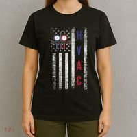 Hvac Technician American Flag Usa Vintage T-Shirt thumb 4