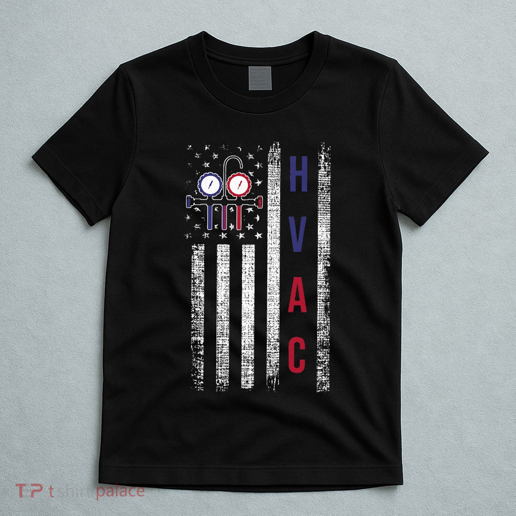 Hvac Technician American Flag Usa Vintage T-Shirt
