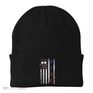 Hvac Technician American Flag Usa Vintage Beanie