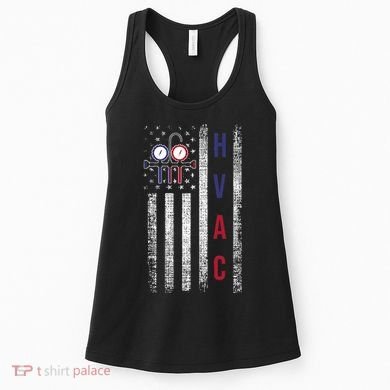 Hvac Technician American Flag Usa Vintage Women's Tank Top