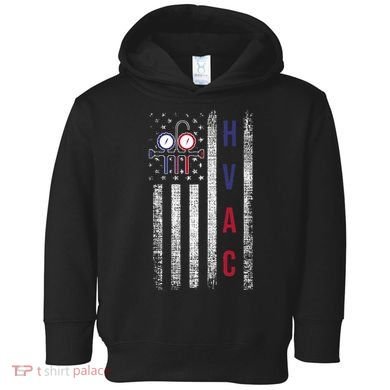 Hvac Technician American Flag Usa Vintage Toddler Hoodie