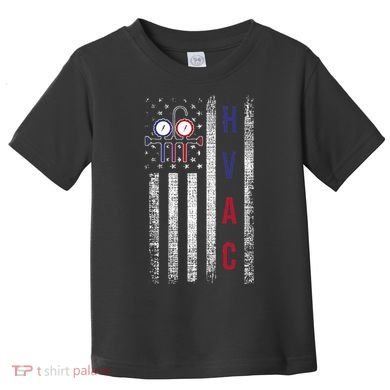 Hvac Technician American Flag Usa Vintage Toddler T-Shirt