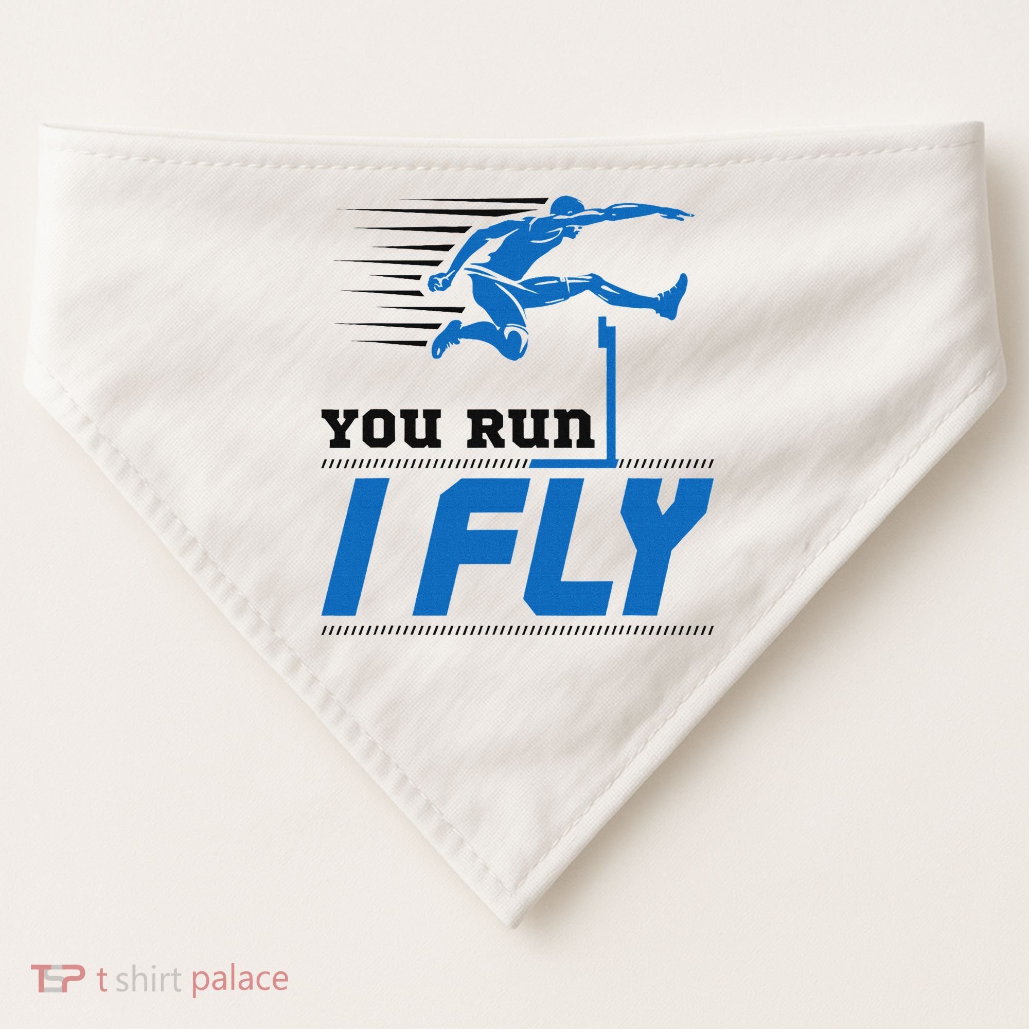 Hurdles Track And Field Hurdler Hurdle Runner You Run I Fly USA-Made Doggie Bandana