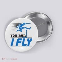 Hurdles Track And Field Hurdler Hurdle Runner You Run I Fly Button thumb 0