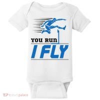 Hurdles Track And Field Hurdler Hurdle Runner You Run I Fly Baby Bodysuit thumb 0