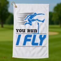 Hurdles Track And Field Hurdler Hurdle Runner You Run I Fly Golf Towel thumb 1