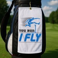 Hurdles Track And Field Hurdler Hurdle Runner You Run I Fly Golf Towel thumb 2