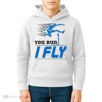 Hurdles Track And Field Hurdler Hurdle Runner You Run I Fly Kids Hoodie thumb 4