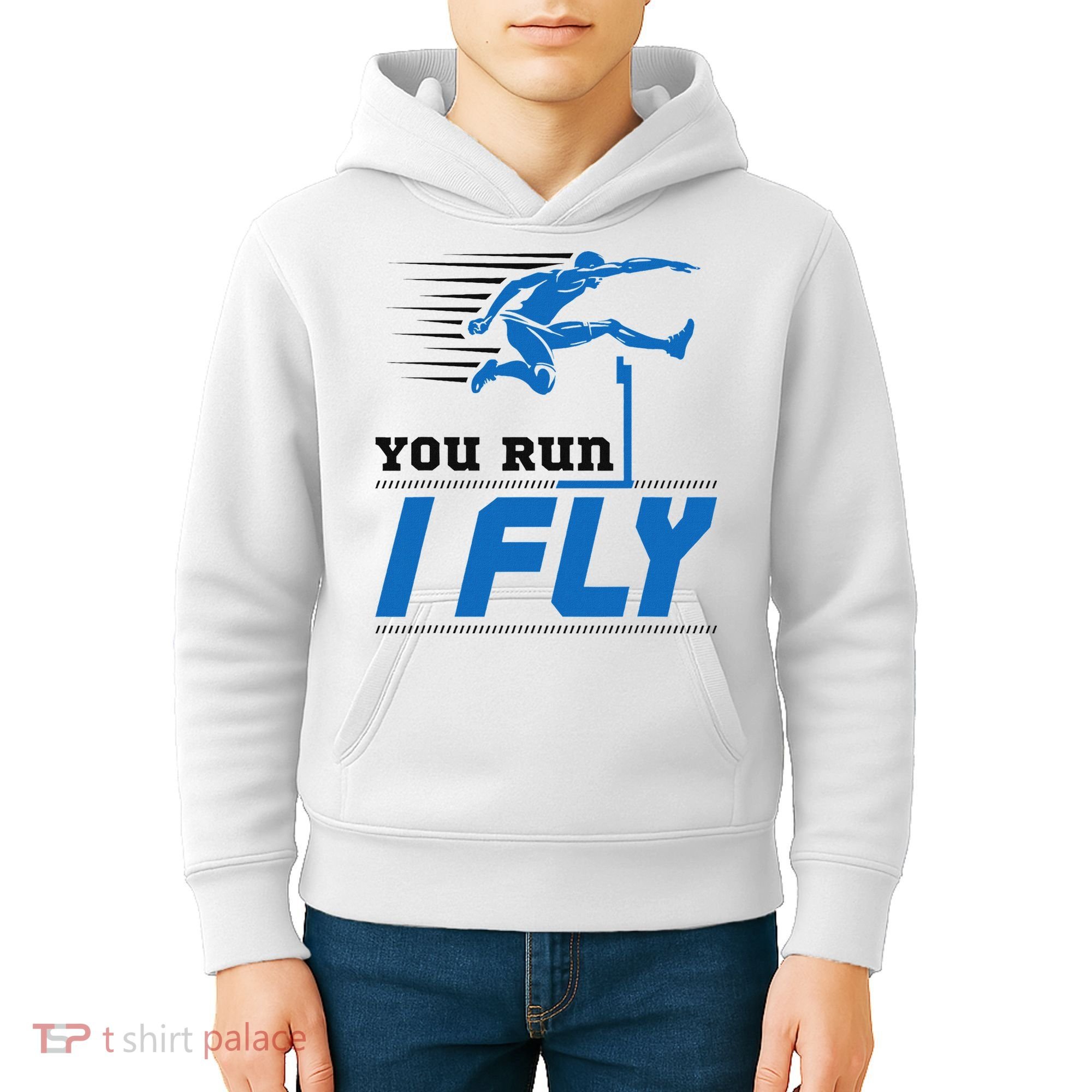 Hurdles Track And Field Hurdler Hurdle Runner You Run I Fly Kids Hoodie