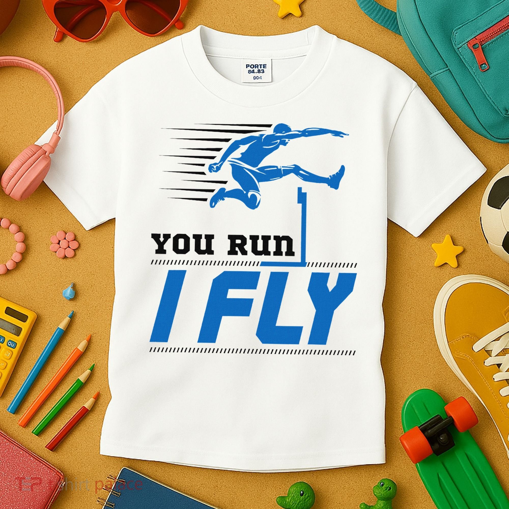 Hurdles Track And Field Hurdler Hurdle Runner You Run I Fly Kids T-Shirt