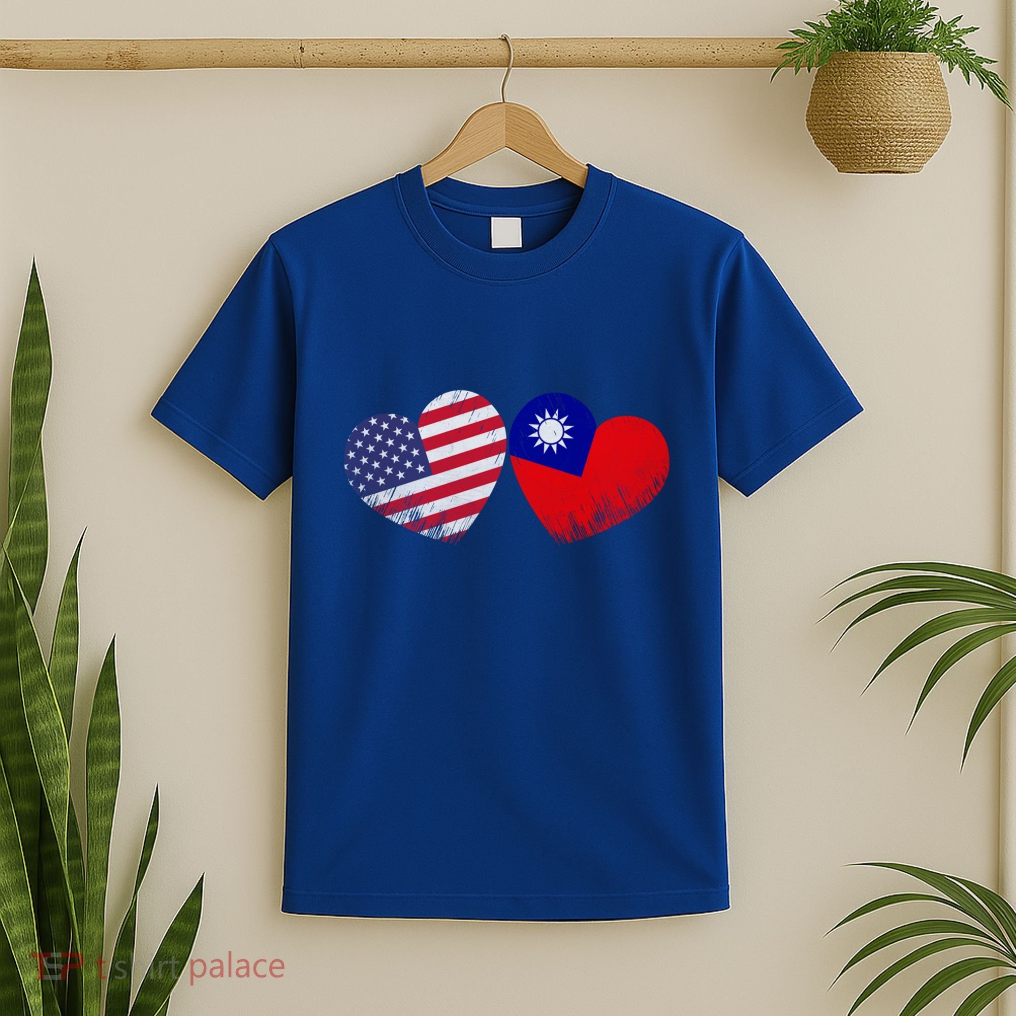Heart Taiwanese American Flag Patriotic Family Heritage Gift T-Shirt