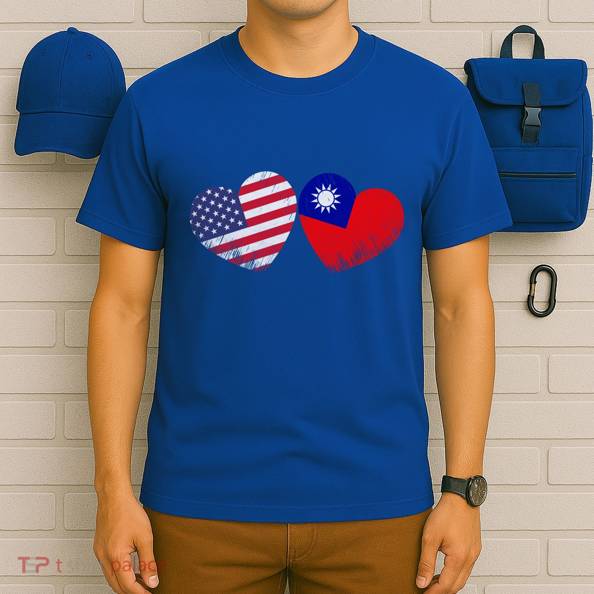 Heart Taiwanese American Flag Patriotic Family Heritage Gift T-Shirt