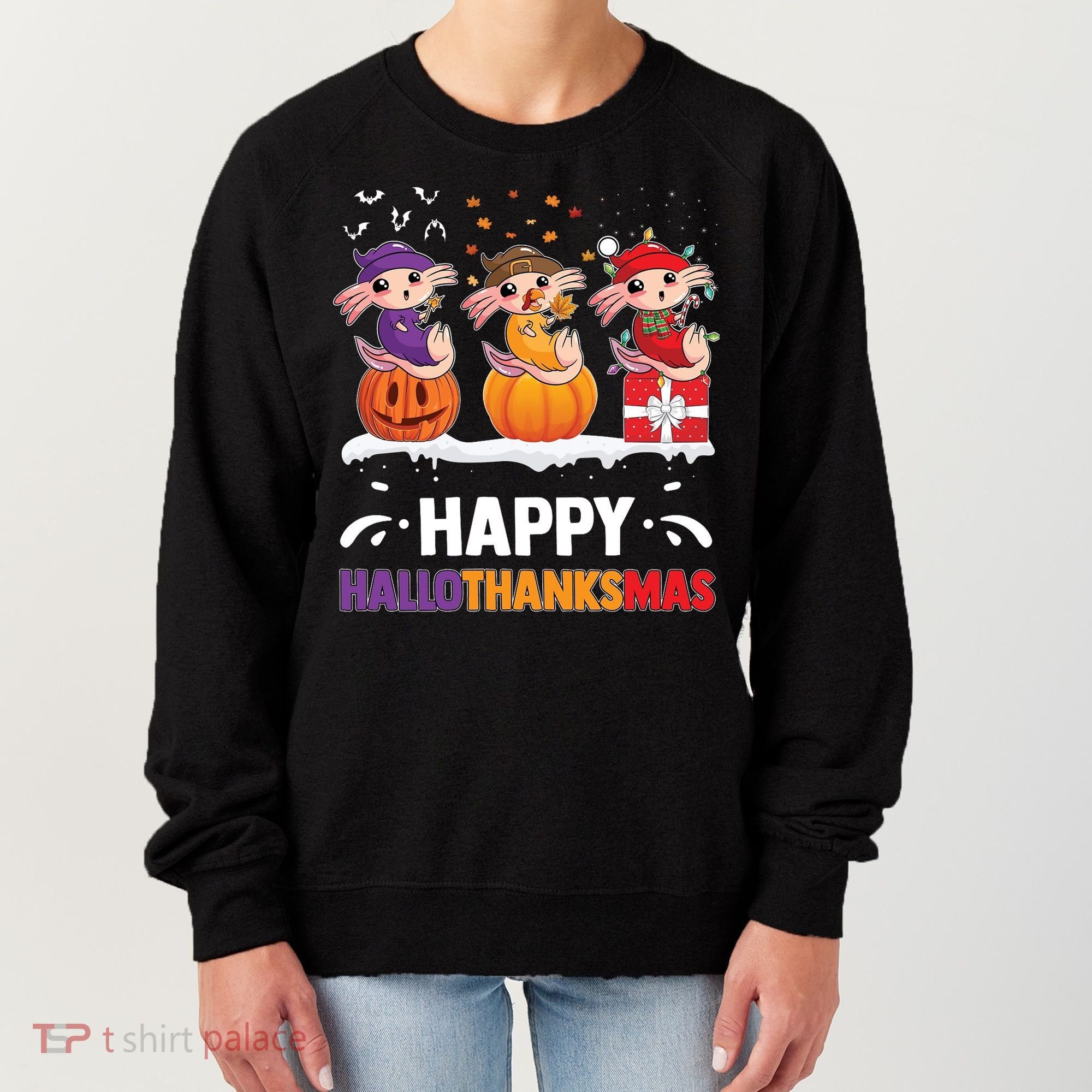 Happy Thanksmas Axolotl Women's Sweatshirt