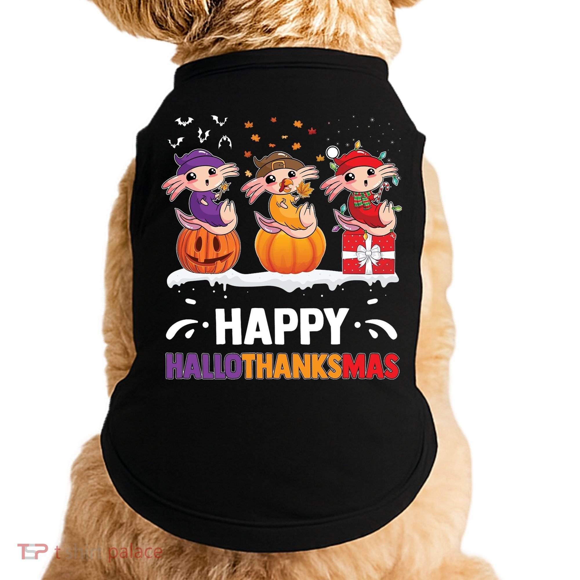 Happy Thanksmas Axolotl Doggie Tank
