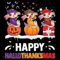 Happy Thanksmas Axolotl Button thumb 1