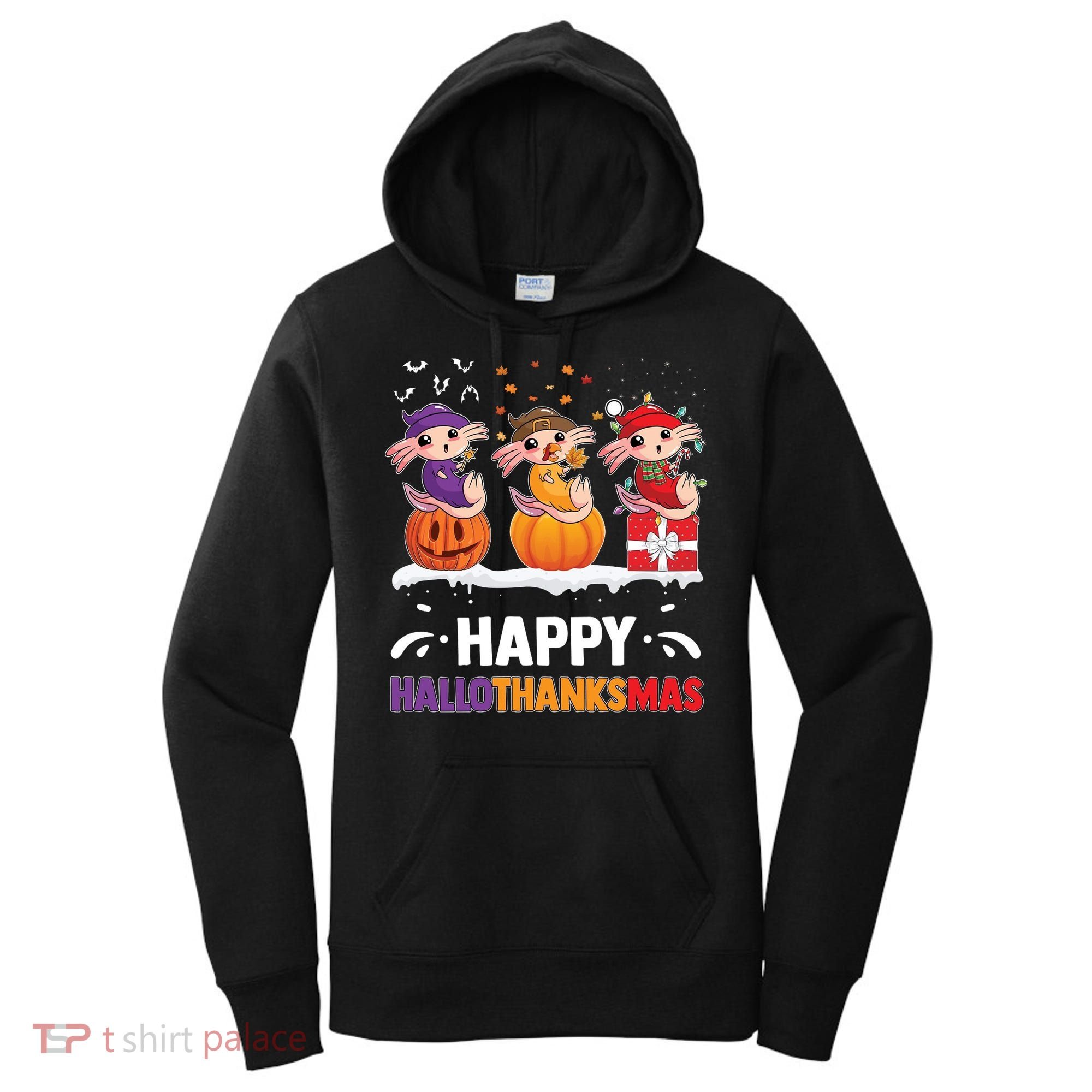 Happy Thanksmas Axolotl Women's Hoodie