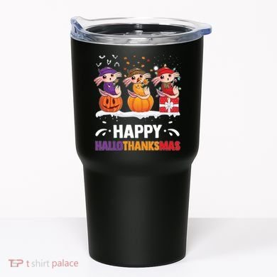 Happy Thanksmas Axolotl Tumbler