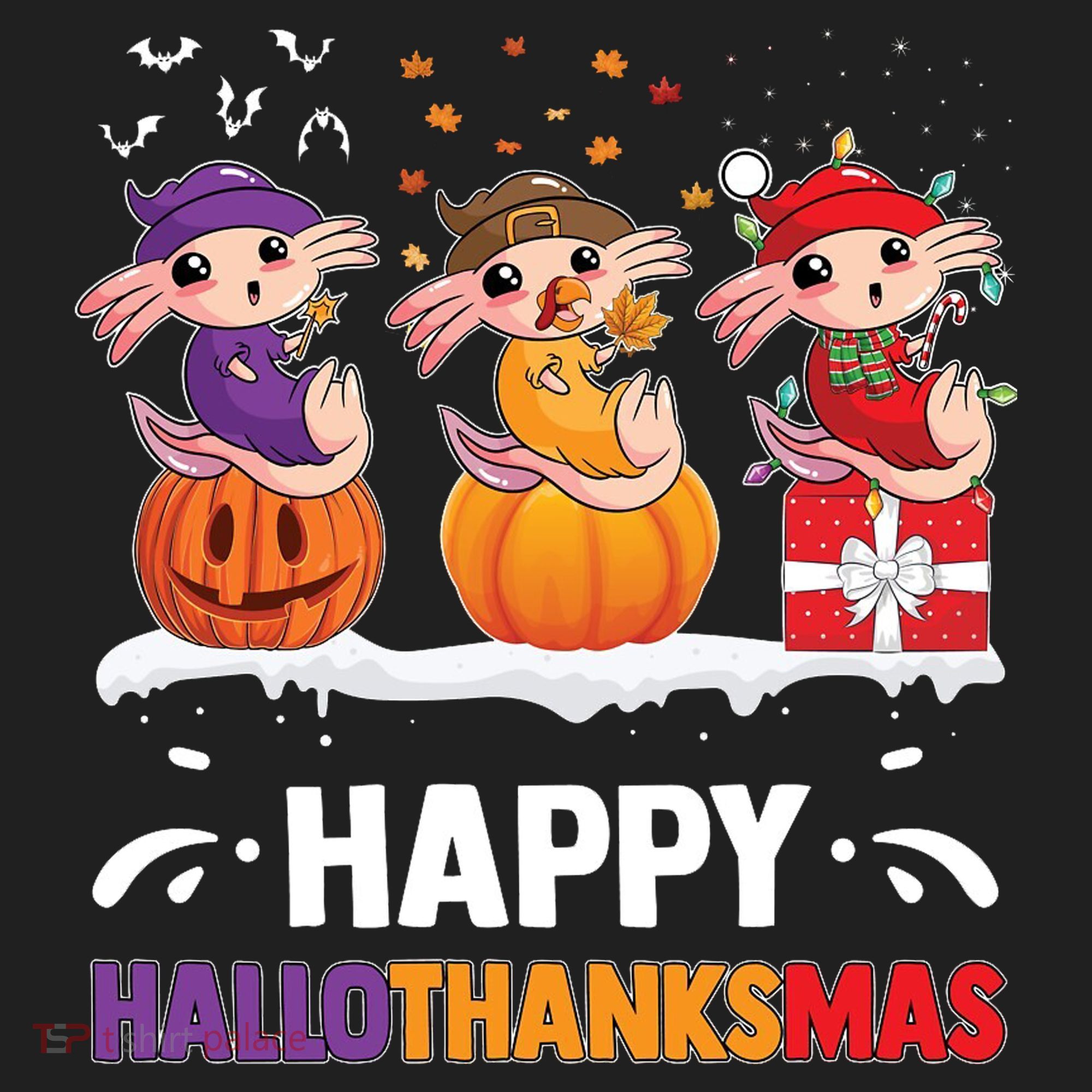 Happy Thanksmas Axolotl Tumbler