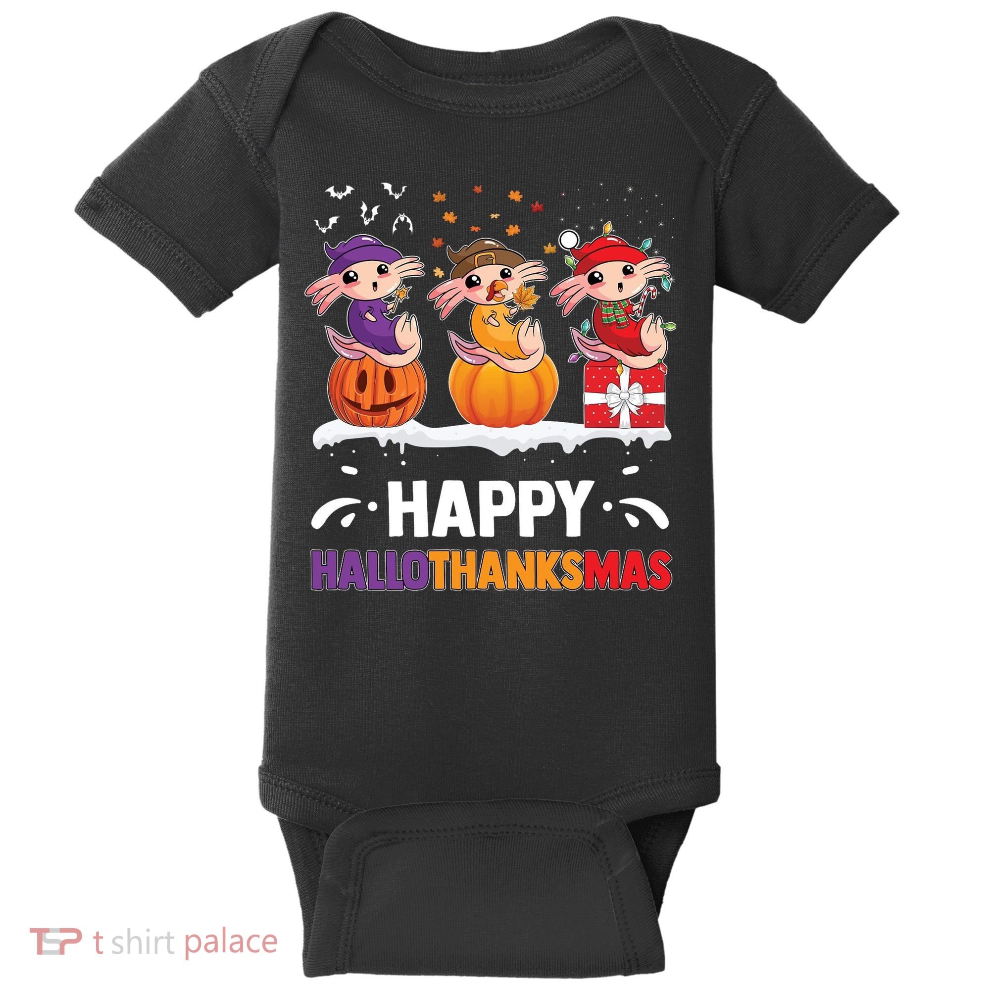 Happy Thanksmas Axolotl Baby Bodysuit