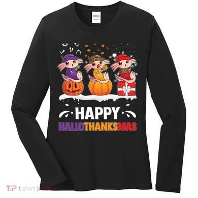 Happy Thanksmas Axolotl Women's Long Sleeve Shirt