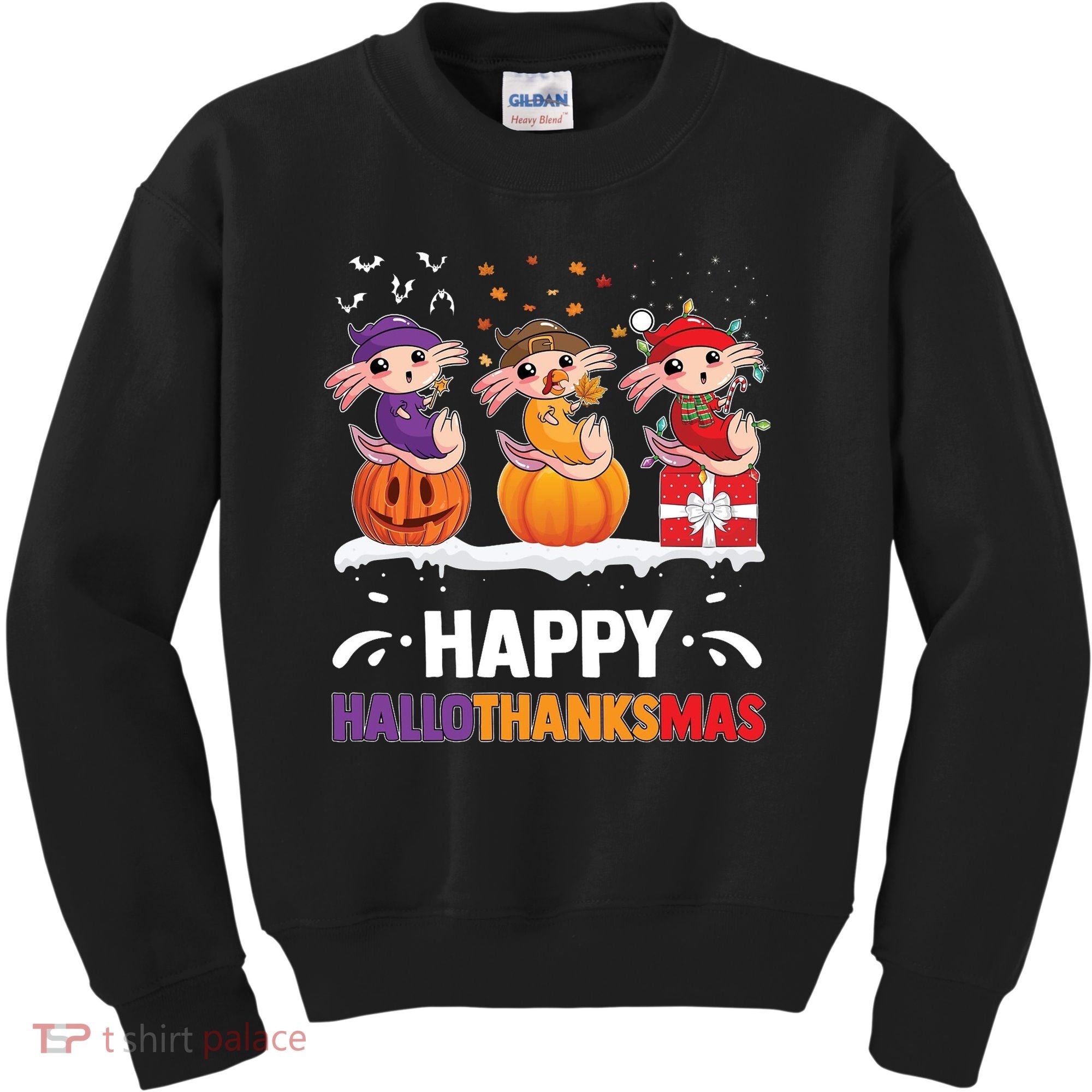 Happy Thanksmas Axolotl Kids Sweatshirt