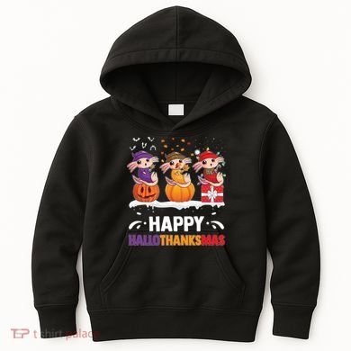 Happy Thanksmas Axolotl Kids Hoodie