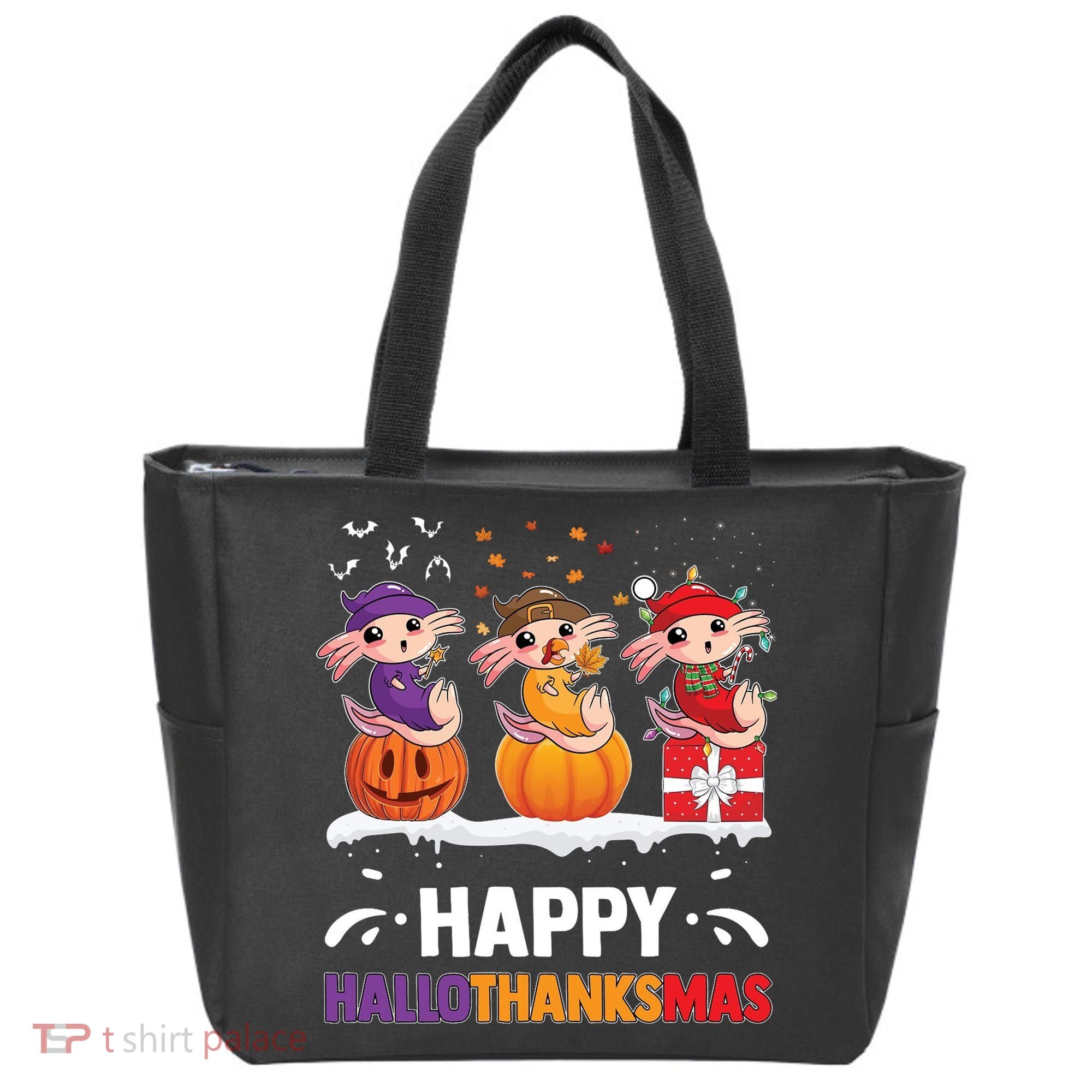Happy Thanksmas Axolotl Tote Bag