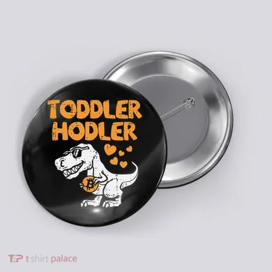 Hodler Trex Bitcoin BTC Crypto Cryptocurrency Button