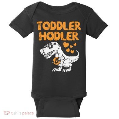 Hodler Trex Bitcoin BTC Crypto Cryptocurrency Baby Bodysuit
