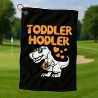 Hodler Trex Bitcoin BTC Crypto Cryptocurrency Golf Towel thumb 1