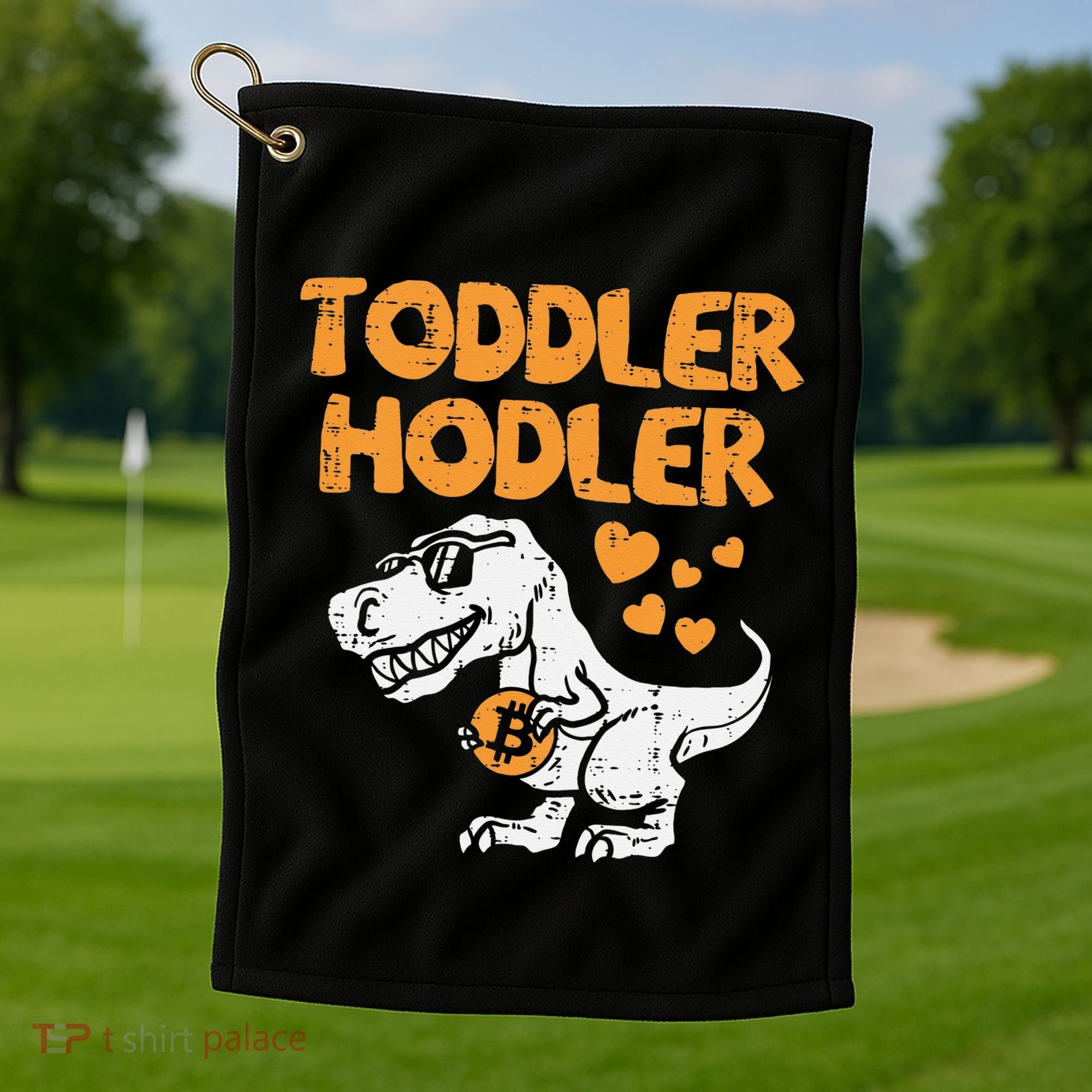 Hodler Trex Bitcoin BTC Crypto Cryptocurrency Golf Towel
